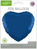 Oaktree 18inch Navy Blue Heart Packaged - Foil Balloons